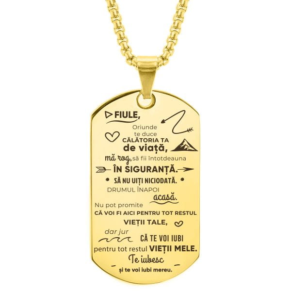 DOG TAG pachet de aur pentru fiul meu cel mai important mod - RO