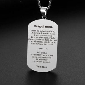 MOCKUP DOG TAG CU CRUCE 2 - Cel mai important om - RO